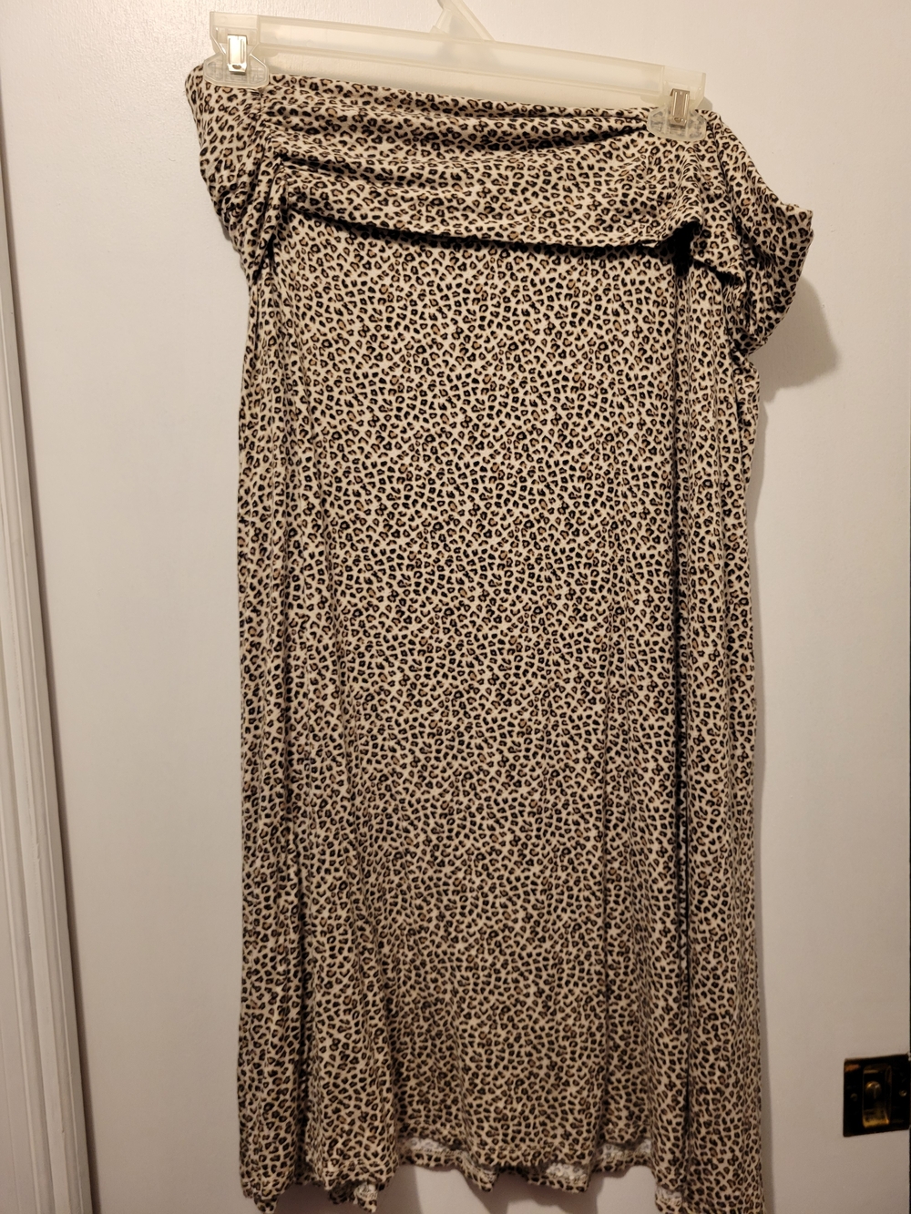 Beige Leopard Print Women's Skirt
